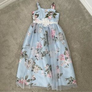 Speechless Floral Pastel Blue Kids Dress